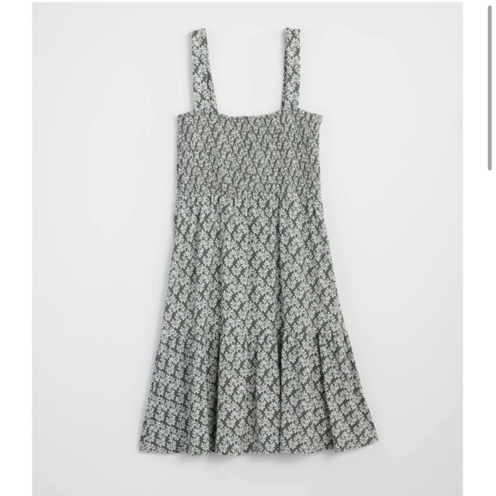 Loft Floral Smocked Tiered Flare Dress